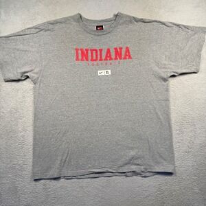 Vintage Y2K Nike Team Indiana University‎ Hoosiers Football Tee IU Mens XL Gray